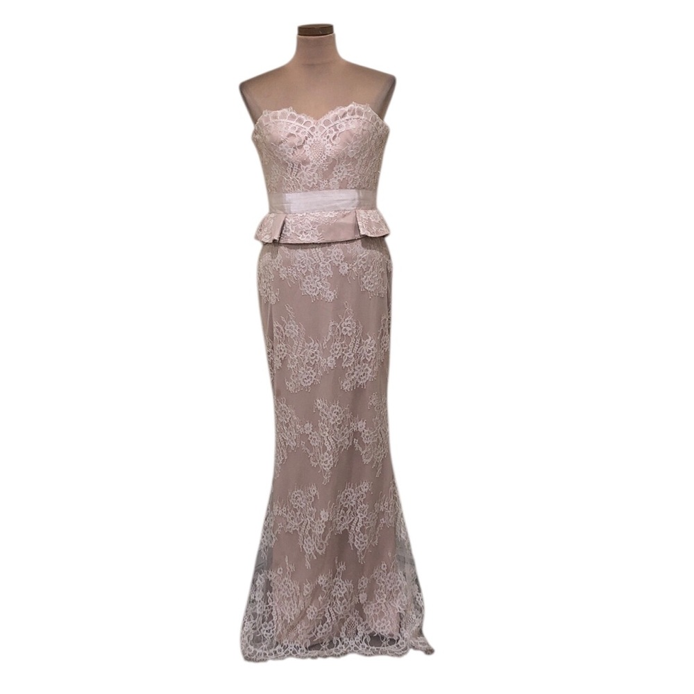Marchesa Notte Formal Maxi Dress Size 4 Blush Pink Lace